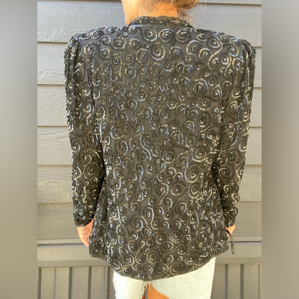 Black Sequin Jacket - image 3